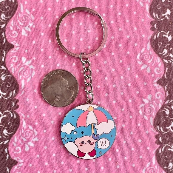 Kirby Umbrella nintendo ultra kawaii Keychain - Picture 3 of 4